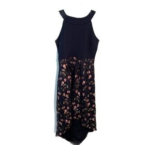 Enfocus Studio Sleeveless High Low Dress Navy Blush Floral